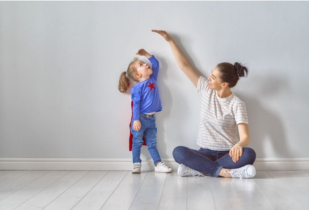 mama en kind groeien